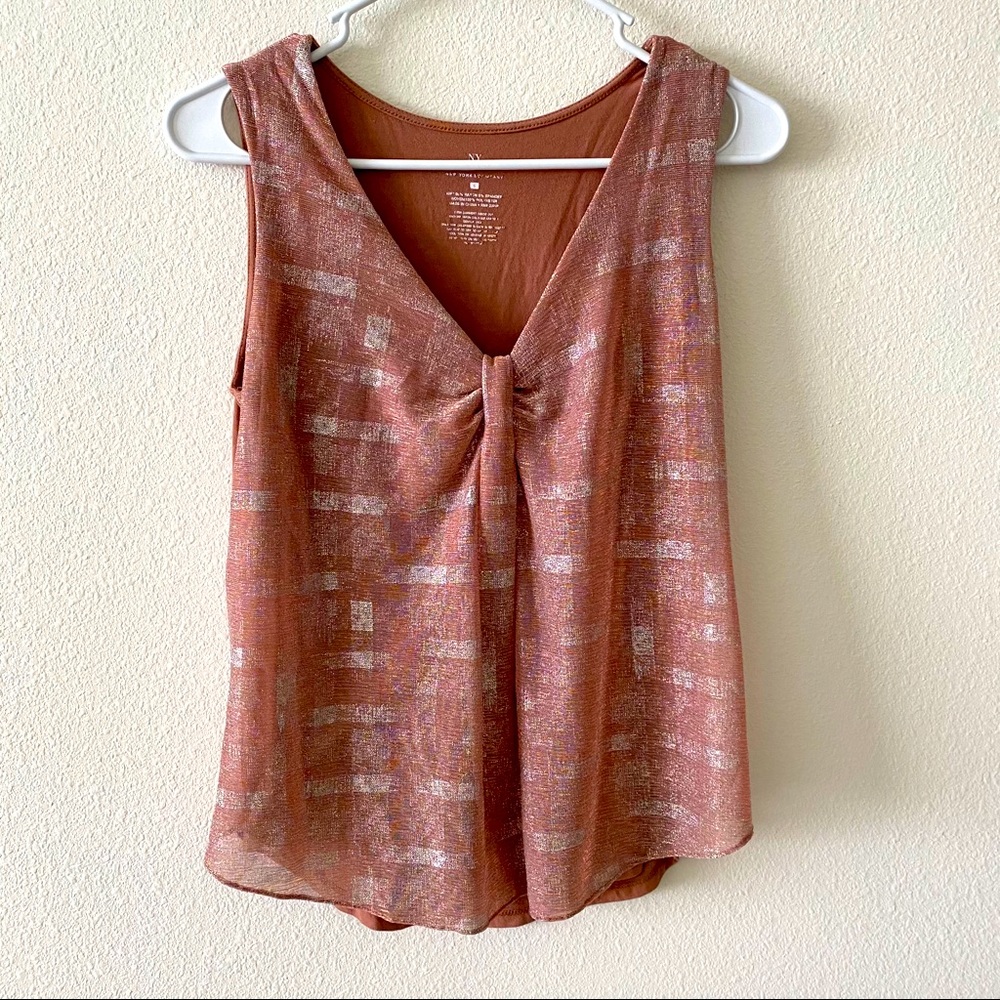 New York & Co Shimmery Rose Gold top